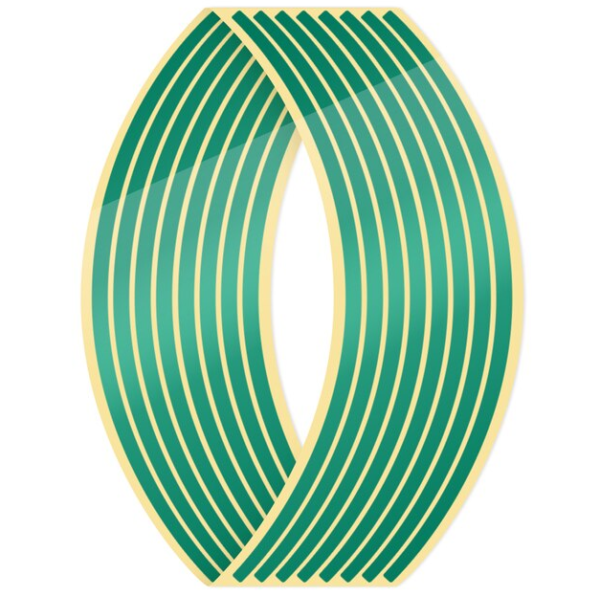 Комплект светоотражающих наклеек на колеса (зеленый) 3