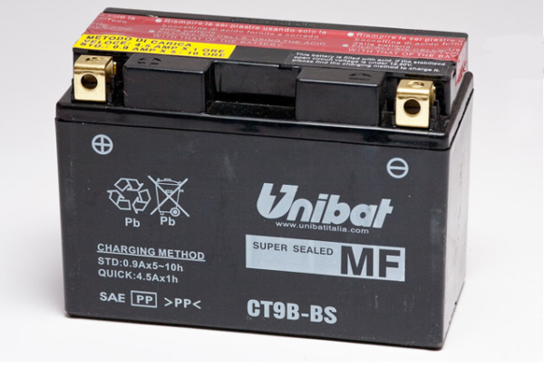 Аккумулятор Unibat CT9B-BS (12V, 8Ah, 150 x 70 x 105), аналог YUASA YT9B-BS