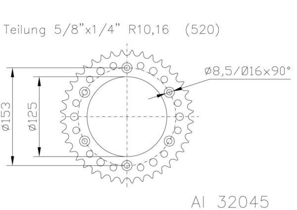 Задняя звезда Esjot 51-32045-48SR (аналог JTR210.48) алюминий ALU silver / red 21