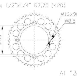 Задняя звезда Esjot 51-13012-49BP (аналог JTA215.49) алюминий schwarz eloxiert