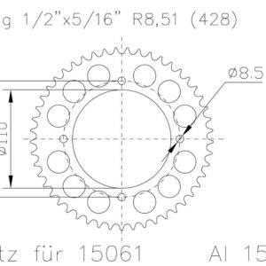 Задняя звезда Esjot 51-15203-48SO (аналог JTA895.48) алюминий ALU silver / orange