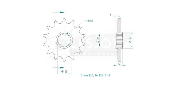 Передняя звезда Esjot 50-32112-14 (аналог JTF715.14) 3