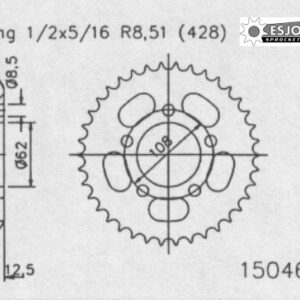 Задняя звезда Esjot 50-15046-49 для MZ 125 RT