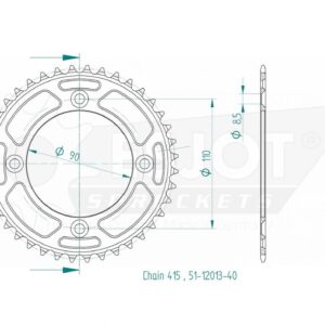 Задняя звезда Esjot 51-12013-40 алюминий