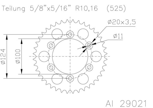 Задняя звезда Esjot 51-29021-42 (аналог JTA745.42) алюминий 2