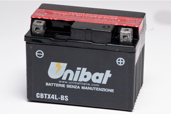 Аккумулятор Unibat CBTX4L-BS (12V, 3Ah, 114 x 71 x 86), аналог YUASA YT4L-BS/YTX4L-BS