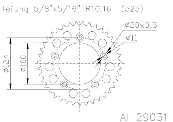 Задняя звезда Esjot 51-29031-37 (аналог JTR744.37) алюминий 15