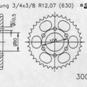 Задняя звезда Esjot 50-30005-41 (аналог JTR501.41) для Kawasaki 1100 Z