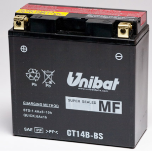 Аккумулятор Unibat CT14B-BS (12V, 12Ah, 152 x 70 x 145), аналог YUASA YT14B-BS