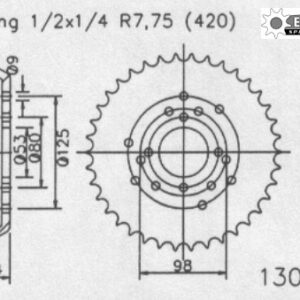 Задняя звезда Esjot 50-13018-53 для Derbi 50 Senda