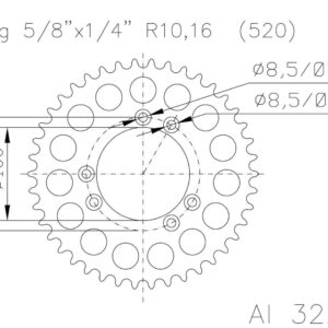 Задняя звезда Esjot 51-32213-41 (алюминий)