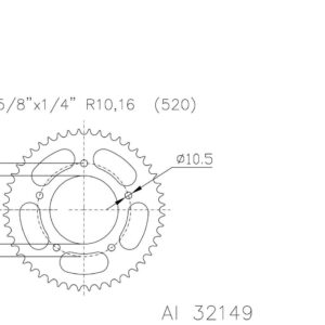 Задняя звезда Esjot 51-32149-43 алюминий