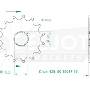 Передняя звезда Esjot 50-15017-15 (аналог JTF426.15)