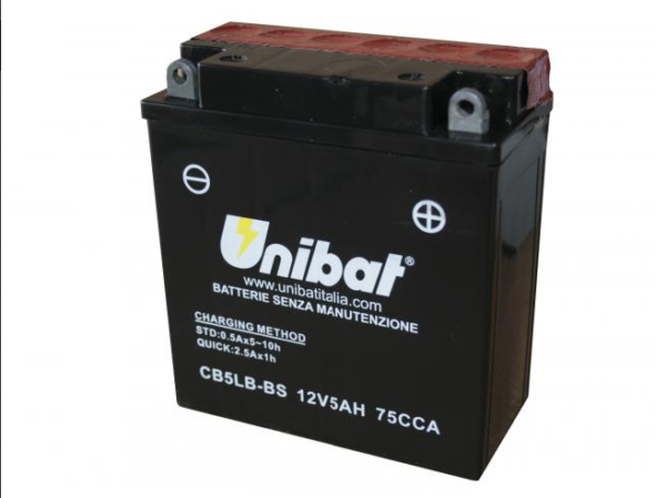 Аккумулятор Unibat CB5L-B-BS (12V, 5Ah, 120 x 60 x 130), аналог YUASA YB5LB