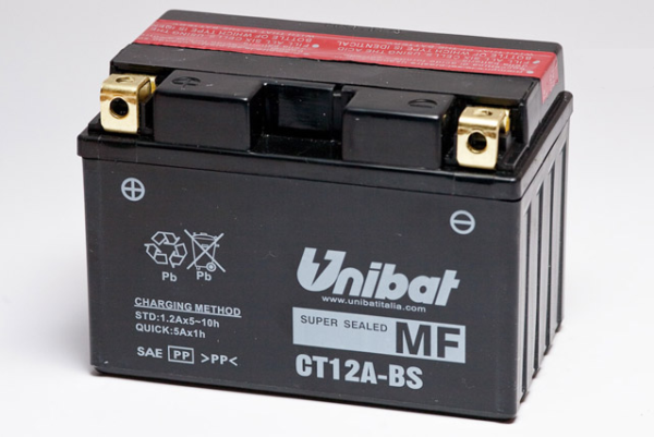 Аккумулятор Unibat CT12A-BS (12V, 10Ah, 150 x 87 x 105), аналог YUASA YT12A-BS 2