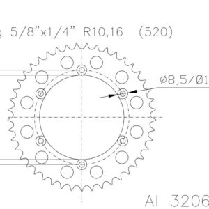 Задняя звезда Esjot 51-32065-38SO (аналог JTA897.38) алюминий ALU silver / orange