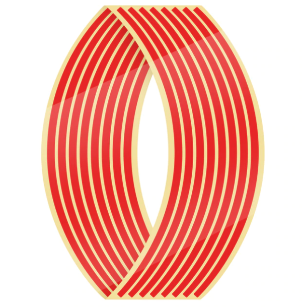 Комплект светоотражающих наклеек на колеса (красный) 9