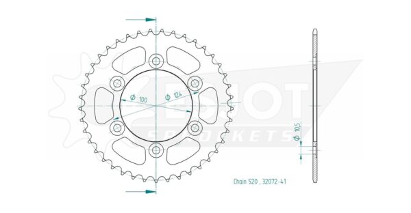 Задняя звезда Esjot 50-32072-41 (аналог JTR735.41) для Ducati 750 Monster 13