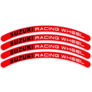Комплект светоотражающих наклеек на колеса Suzuki красный
