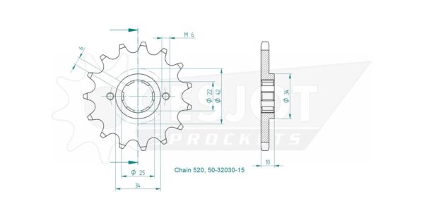 Передняя звезда Esjot 50-32030-14 (аналог JTF306.14) 3