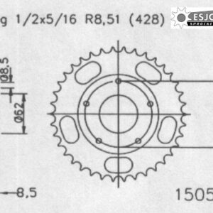 Задняя звезда Esjot 50-15050-55 для Sachs 125 XTC