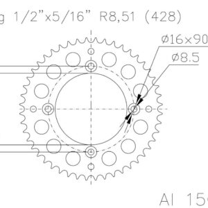 Задняя звезда Esjot 51-15026-48BP (аналог JTA798.48) алюминий schwarz eloxiert