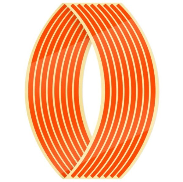 Комплект светоотражающих наклеек на колеса (оранжевый) 11