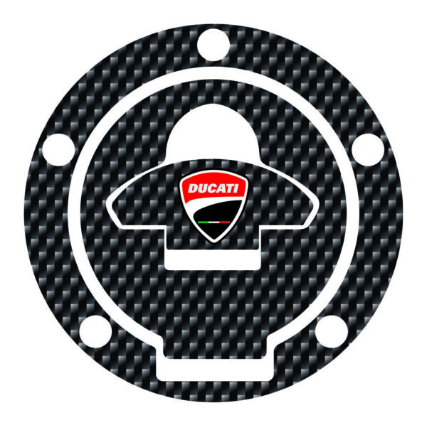 Наклейка на лючок бака Ducati (карбон) 2