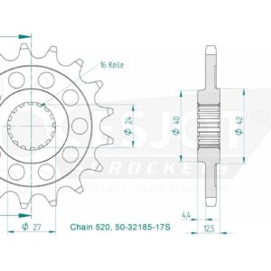 Передняя звезда Esjot 50-32186-17S (аналог JTF1444.17)