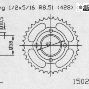 Задняя звезда Esjot 50-15024-50 (аналог JTR271.50) для Honda 125 XL