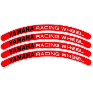 Комплект светоотражающих наклеек на колеса Yamaha красный