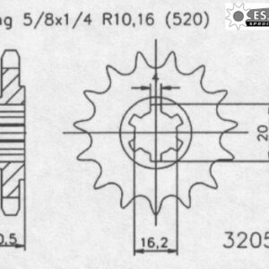 Передняя звезда Esjot 50-32057-13 (аналог JTF800.13)