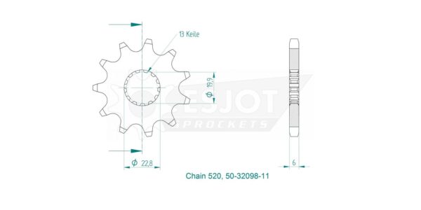 Передняя звезда Esjot 50-32098-11 (аналог JTF1439.11) 3