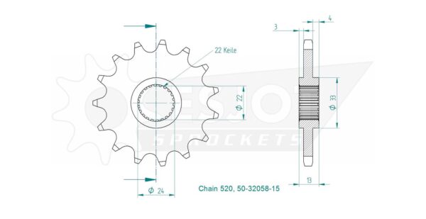 Передняя звезда Esjot 50-32058-15 (аналог JTF1126.15) 3