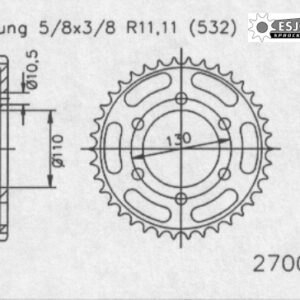 Задняя звезда Esjot 50-27007-48 (аналог JTR1875.48) для Yamaha 600 YZF-R6