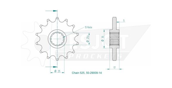 Передняя звезда Esjot 50-29009-14 (аналог JTF297.14) 3