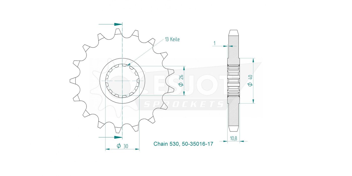 Передняя звезда Esjot 50-35016-17 (аналог JTF579.17) 24