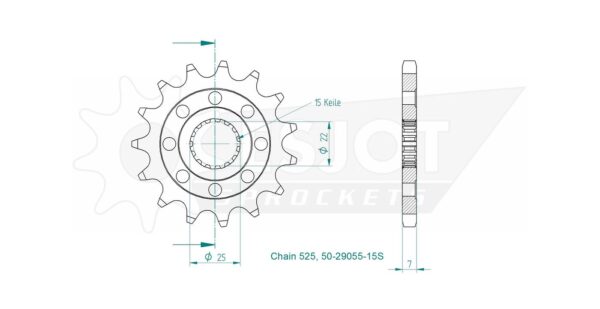 Передняя звезда Esjot 50-29055-15S (аналог JTF781.15) 3