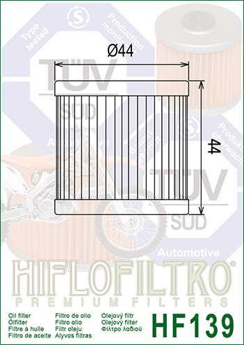 Масляный фильтр Hiflofiltro HF139 17