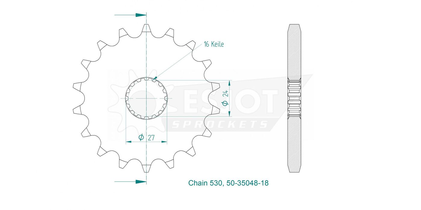 Передняя звезда Esjot 50-35048-18 (аналог JTF423.18) 3