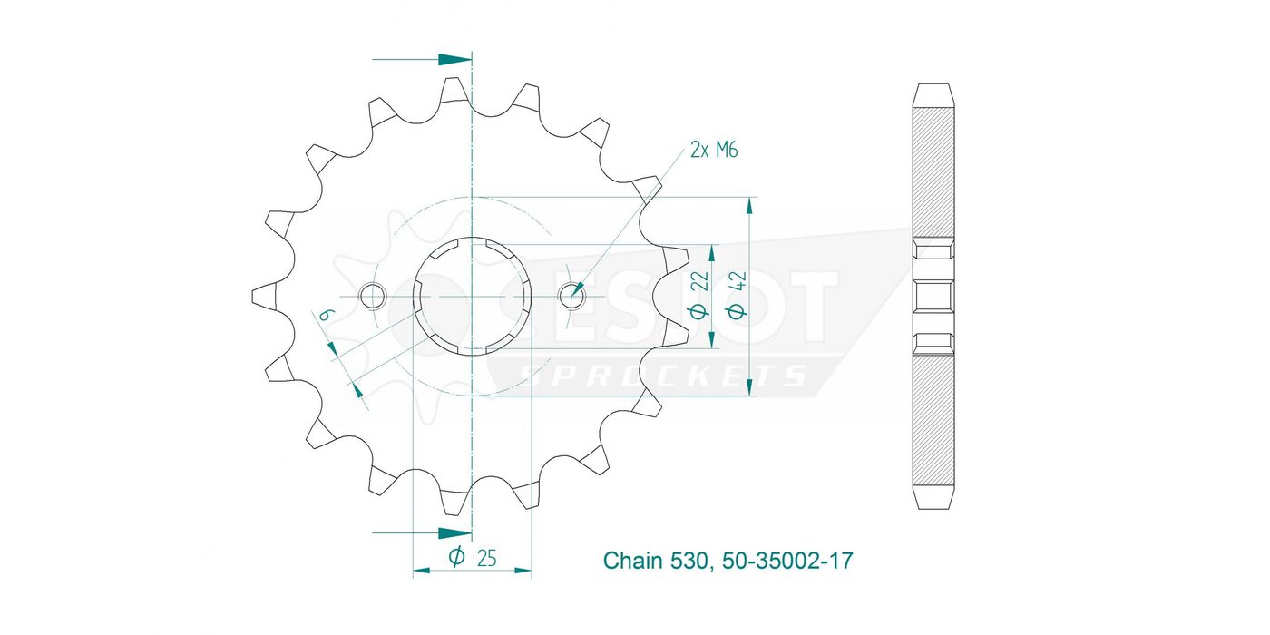 Передняя звезда Esjot 50-35002-17 (аналог JTF278.17) 3