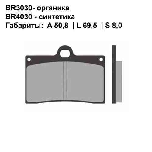 Тормозные колодки Brenta BR4030 (FA95, FRP, 408, FD.0093, SBS 566, 07BB1507) cинтетические 3