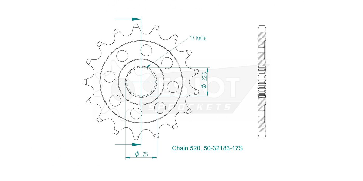 Передняя звезда Esjot 50-32183-17S (аналог JTF1185RB.17) 3