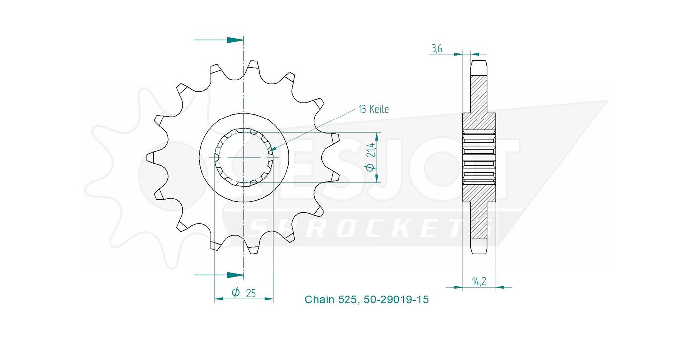 Передняя звезда Esjot 50-29019-15 (аналог JTF1531.15) 3