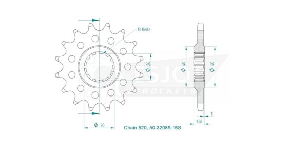 Передняя звезда Esjot 50-32089-16S (аналог JTF1579.16) 3