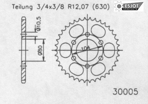 Задняя звезда Esjot 50-30005-41 (аналог JTR501.41) для Kawasaki 1100 Z 2