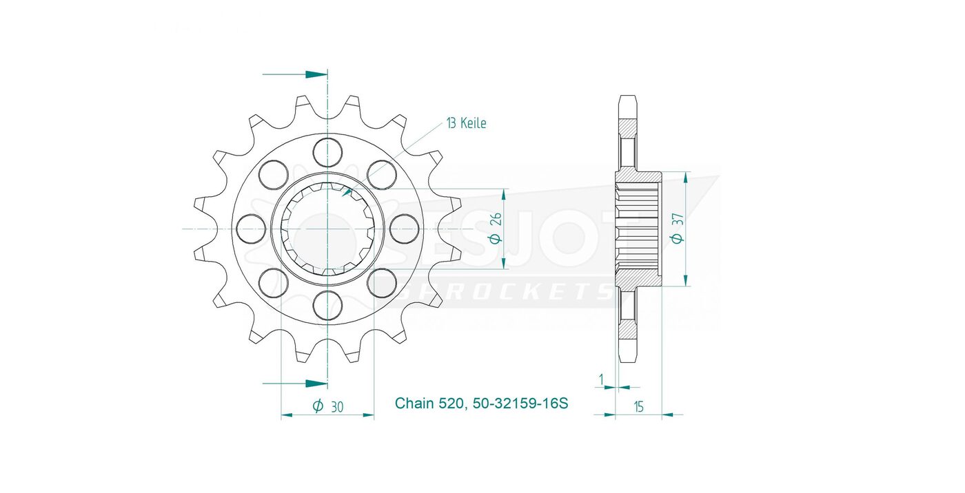 Передняя звезда Esjot 50-32159-16S (аналог JTF1404.16) 3