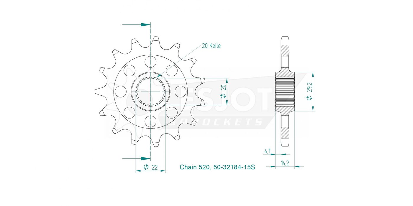 Передняя звезда Esjot 50-32184-15S (аналог JTF406.15) 3