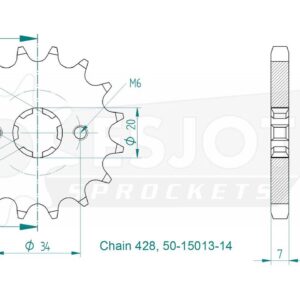 Задняя звезда Esjot 50-32086-32 (аналог JTR1910.28) для Yamaha 125 YFM 18