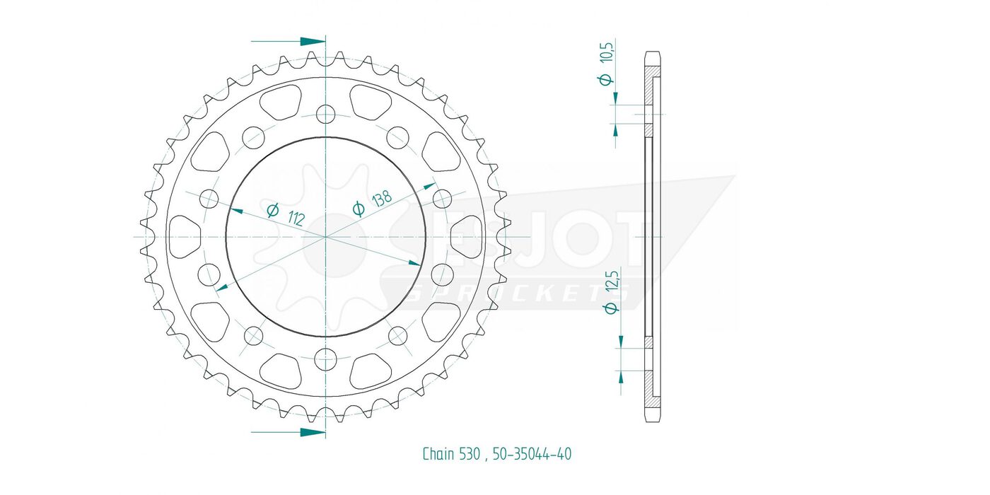 Задняя звезда Esjot 50-35044-40 (аналог JTR302.40) для Honda 1100 CB 3